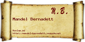 Mandel Bernadett névjegykártya